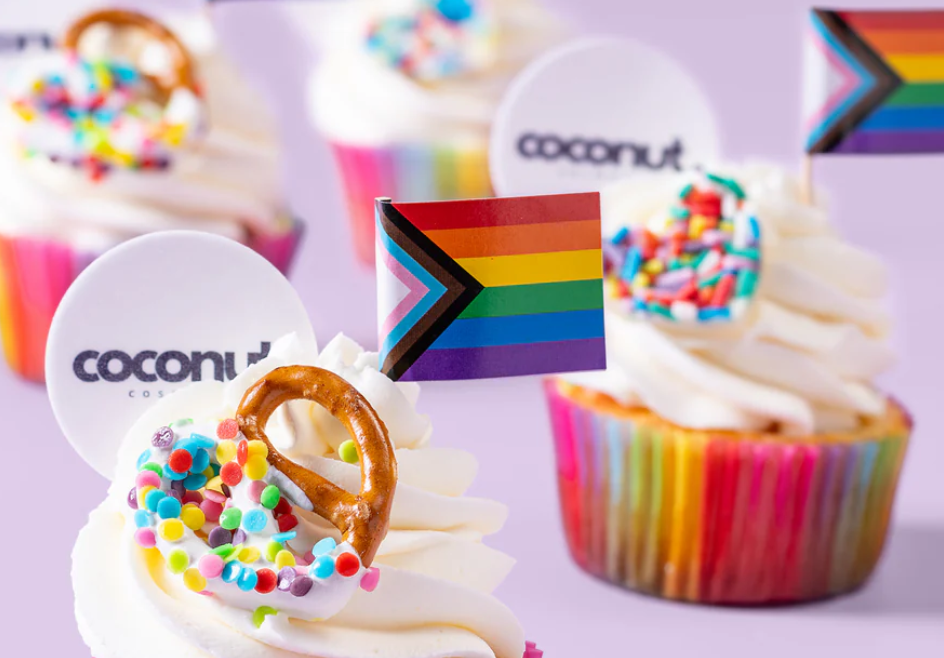 Bite into Happiness with Cake Drops' Rainbow Pride Cupcakes 24 per box